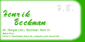 henrik beckman business card